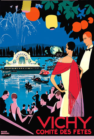 Vichy, Comite des Fetes Vintage Travel Poster by Roger Broders