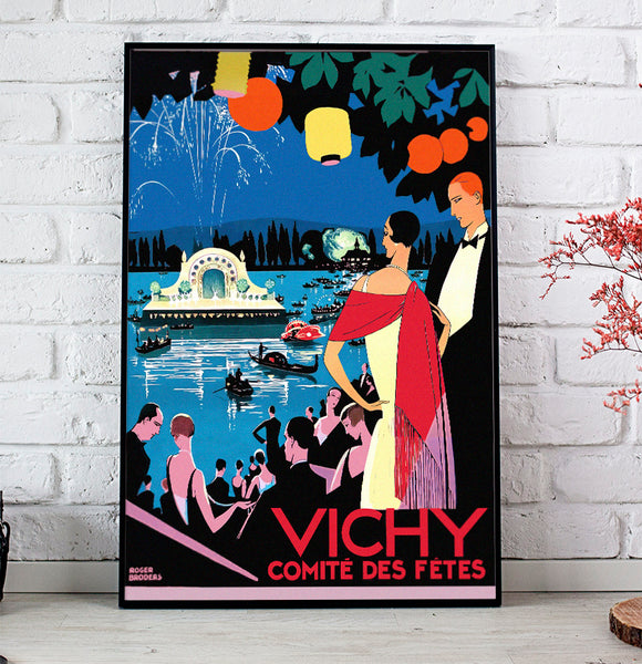 Vichy, Comite des Fetes Vintage Travel Poster by Roger Broders