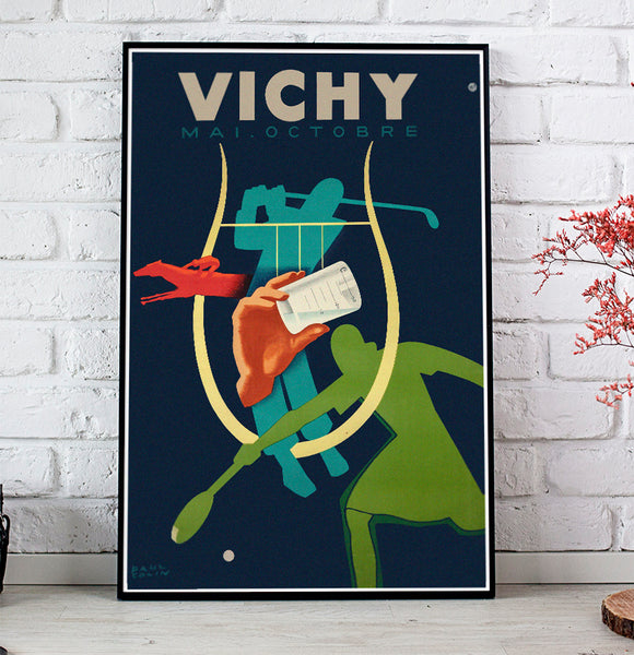 Vichy, Mai-October-Vintage Travel Poster by Paul Colin