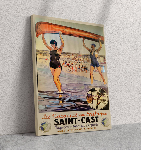 La vacances  en Bretagne -Saint-Cast Vintage Poster