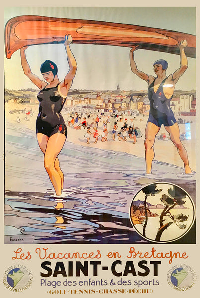 La vacances  en Bretagne -Saint-Cast Vintage Poster