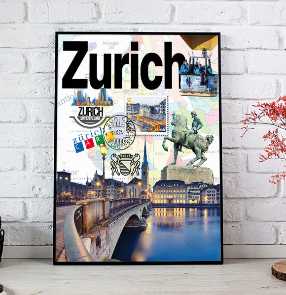 Zurich Retro Poster