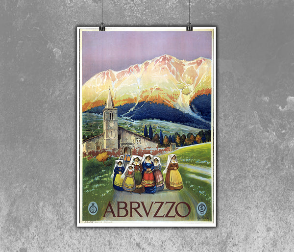 Abruzzo Italy Vintage Travel Poster ca.1920