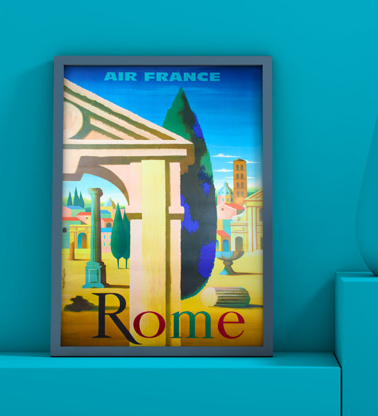 Roma Air France 1959  Travel Poster