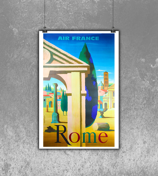 Roma Air France 1959  Travel Poster