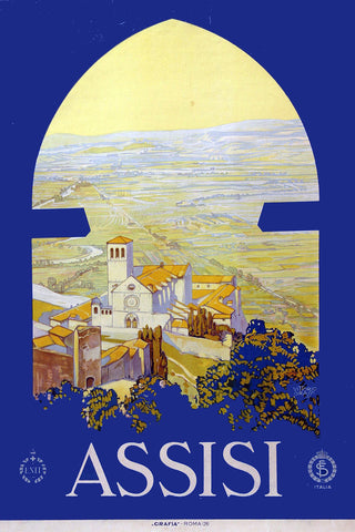 Assisi Vintage Travel Italian Poster