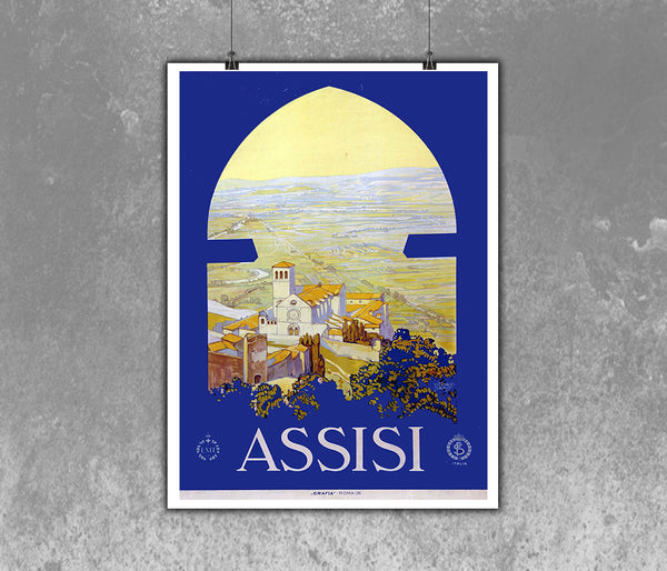 Assisi Vintage Travel Italian Poster