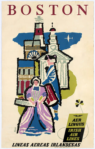 Boston, Aer Lingus/Irish Airlines Poster
