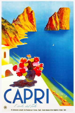 Capri Poster l'isola del Sole @musicposters.Shop