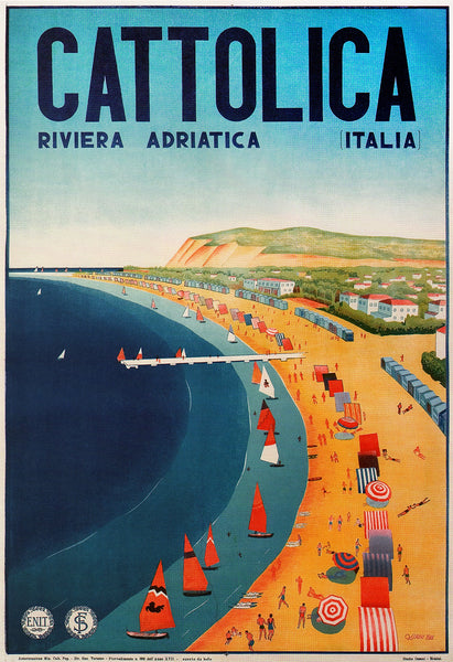 Cattolica Riviera Adriatica Italy Vintage Travel Poster