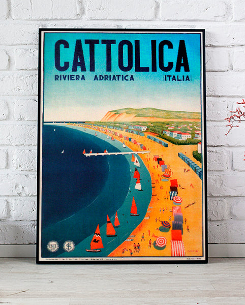 Cattolica Riviera Adriatica Italy Vintage Travel Poster