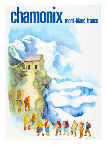 Chamonix, Mont Blanc  France,  Skiing Vintage Poster