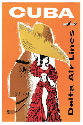 Cuba Delta Airlines Poster 1957