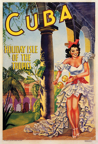 Cuba, Holiday Isle of the Tropics 1949 Vintage Travel Poster