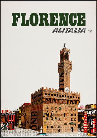 Florence Italy Alitalia Poster