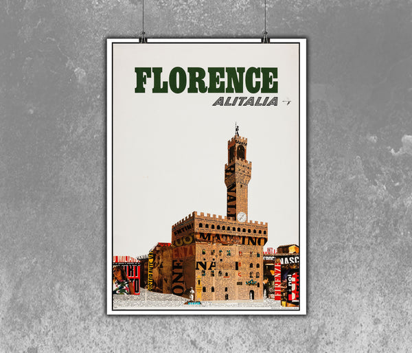 Florence Italy Alitalia Poster