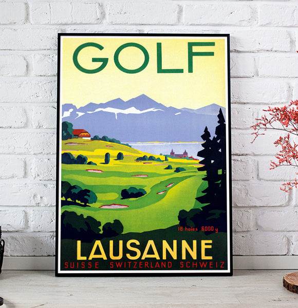 Golf Lausanne Poster. Swiss Poster