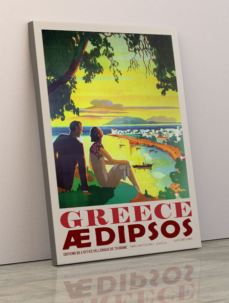 Greece Aedipsos Vintage Travel Poster