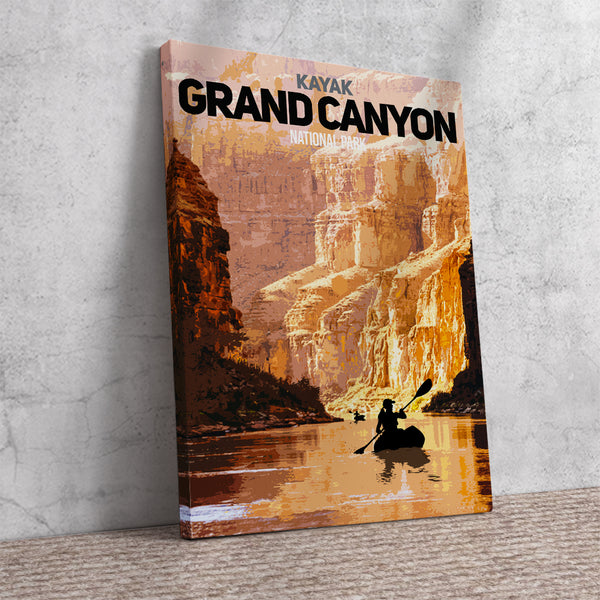 Grand Cayon Kayak View Canvas Poster