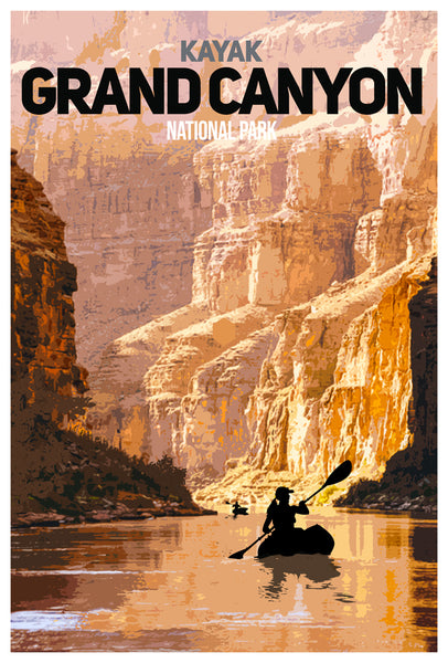 Grand Canyon Kayak View Poster