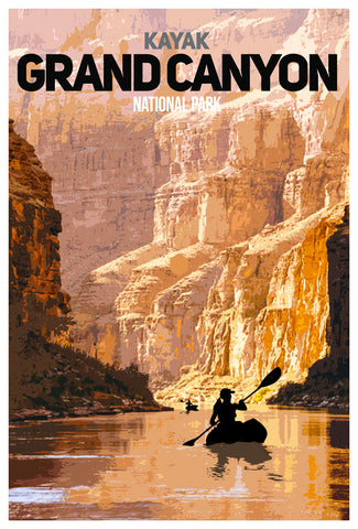 Grand Canyon Kayak View Poster