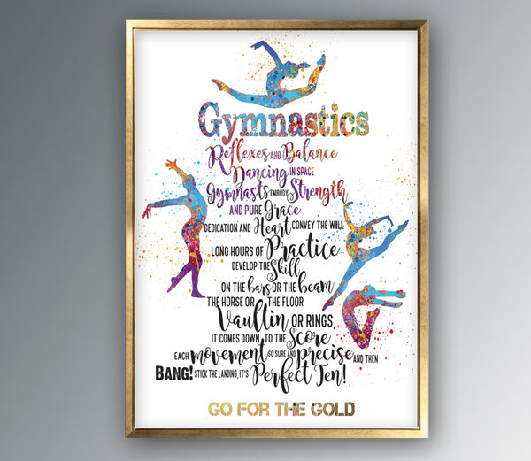 Gymnastic, Go for the Gold Motivational  Poster