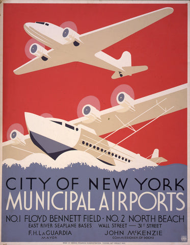 City of New York Municipal Airports Advertising Poster