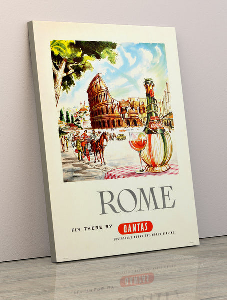 Rome, Fly there by Qantas Airlines Advertorial Travel Poster