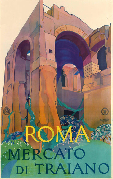 Rome Mercato di Traiano Historical Travel Poster