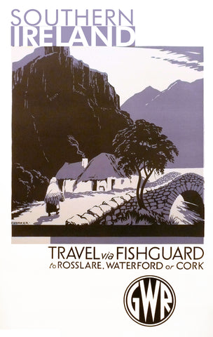 Southern Ireland - Travel via Fishguard, GWR poster, 1923-1947