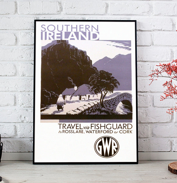 Southern Ireland - Travel via Fishguard, GWR poster, 1923-1947