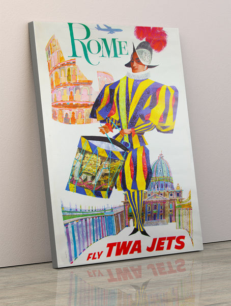 Rome TWA Airlines Travel Posters Roger Klein from 1958