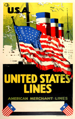 United States Lines Transportation Poster