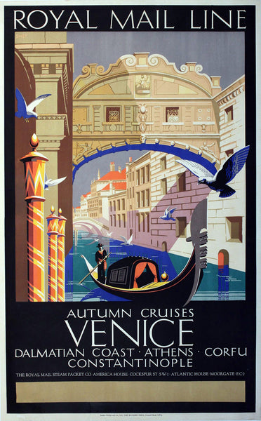 Poster advertising Royal Mail Line trips to Venice