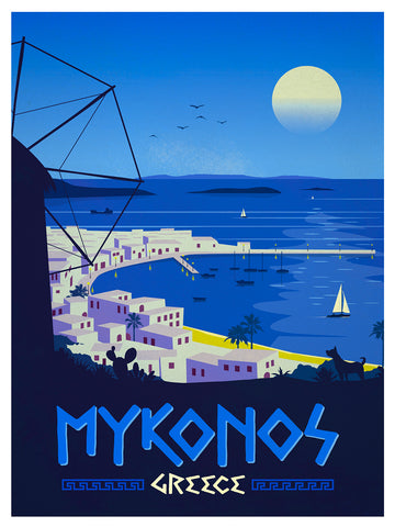 Mykonos Island  Greek Advertising poster