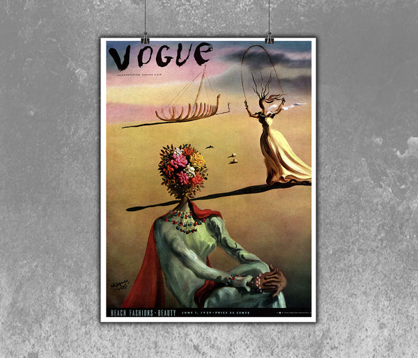 Vogue Cover by Salvador Dali 1939, I January Issue Cover Art Poster