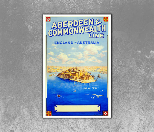 Aberdeen & Commonwealth Lines Malta Transportation  Poster