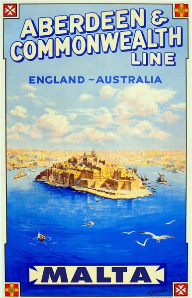 Aberdeen & Commonwealth Lines Malta Transportation  Poster