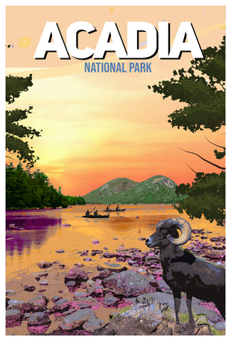 Acadia National Park Poster Jordan Pond Lake View