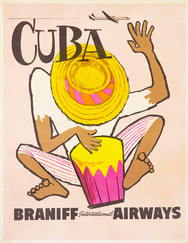 Cuba Poster by Braniff International  Airlines 195O