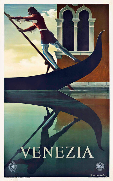 Venezia Vintage Travel Poster by A.M.Cassandre 1951