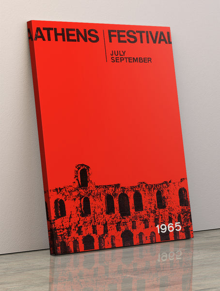 Athens Festival July September 1965 Vintage Poster