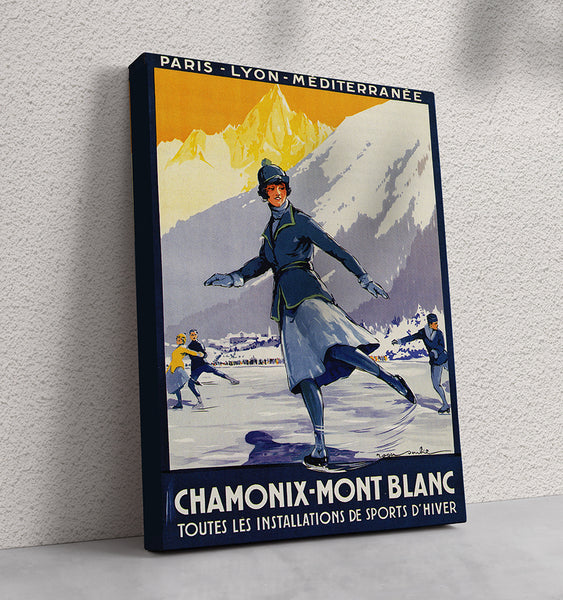 Chamonix, Mont Blanc  France,  Skiing Advertising Poster