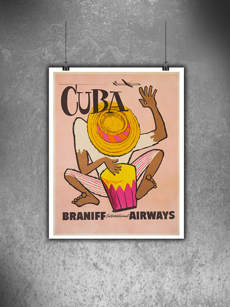 Cuba Poster by Braniff International  Airlines 195O