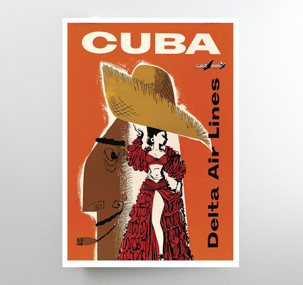 Cuba Delta Airlines Poster 1957