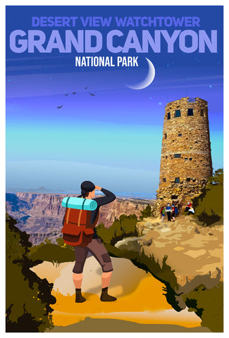 Grand Canyon Desrt View Watchtower Poster