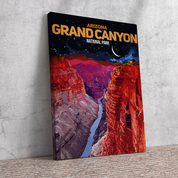 Grand Canyon Night View Canvas  Poster