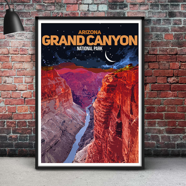 Grand Canyon Night View Poster