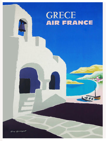 1959  Vintage Air France Greek Advertising poster