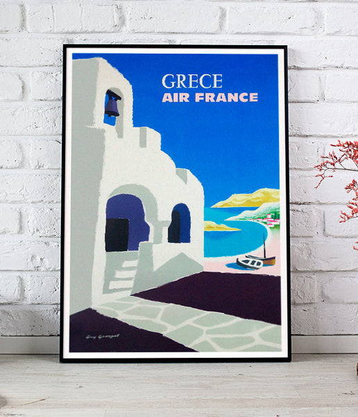 1959  Vintage Air France Greek Advertising poster